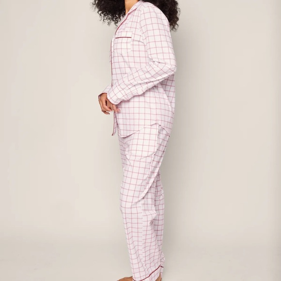 Women's Twill Pajama Set in Garnet Tattersall  LARGE - Picture 3 of 7